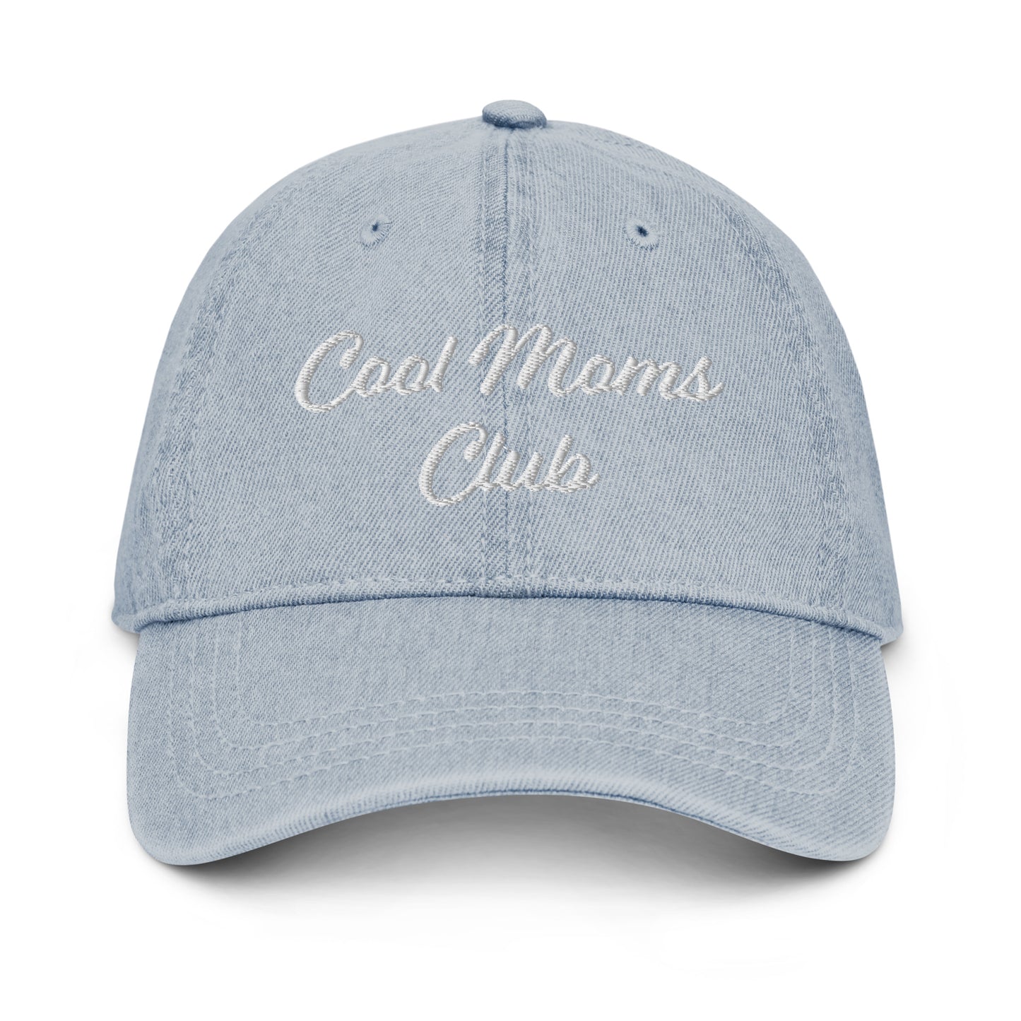 Cool Moms Club - Denim Baseball Hat (Light Blue)