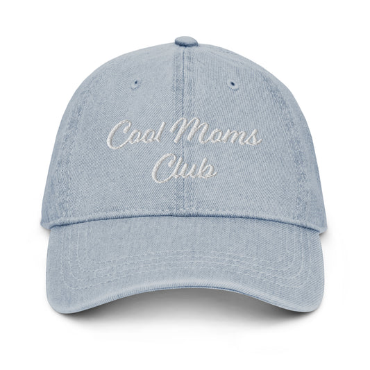 Cool Moms Club - Denim Baseball Hat (Light Blue)