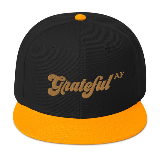 Grateful AF - Snapback Hat (Black/Yellow)