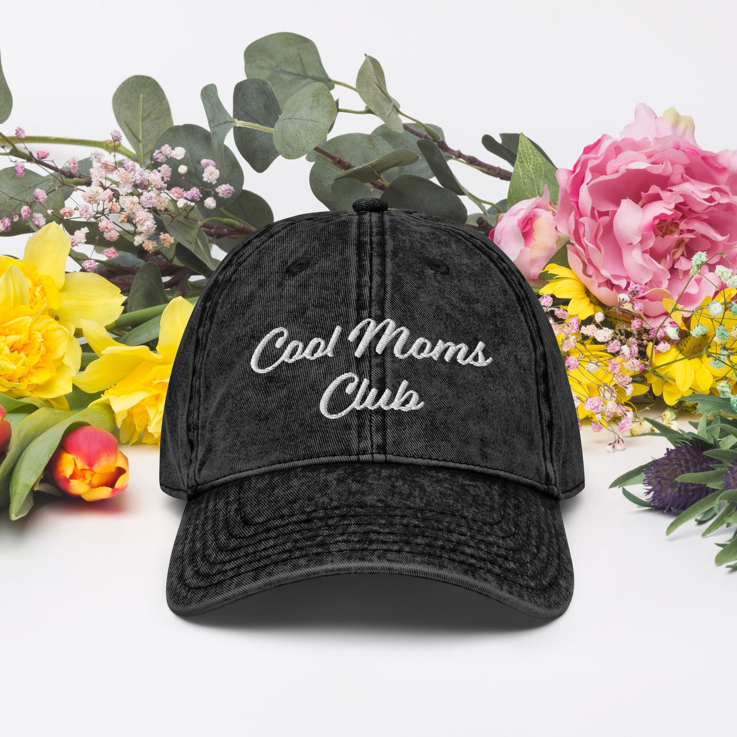 Cool Moms Club - Vintage Baseball Hat (Black)