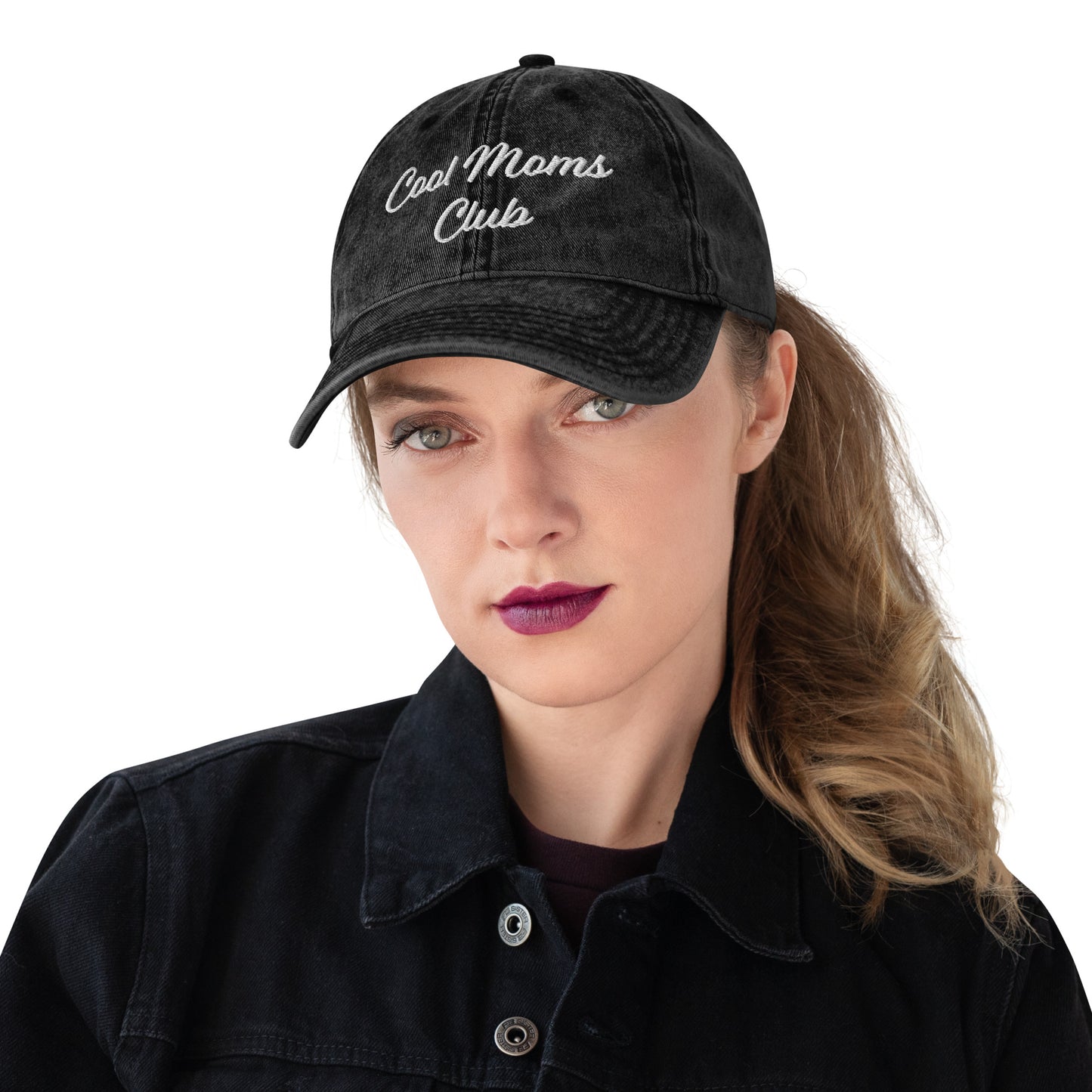 Cool Moms Club - Vintage Baseball Hat (Black)