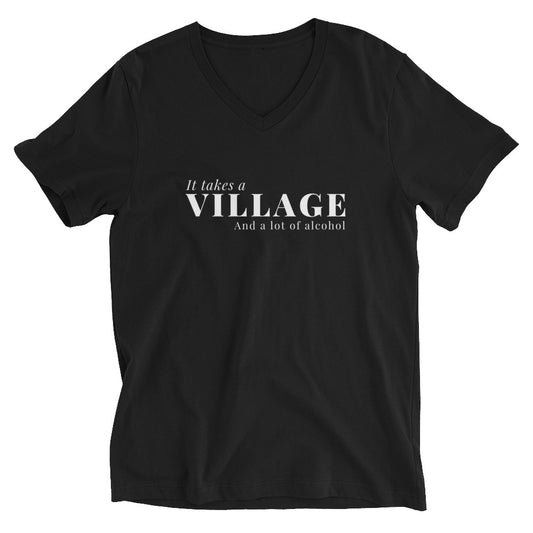 It Takes A Village V-Neck Shirt (Black)